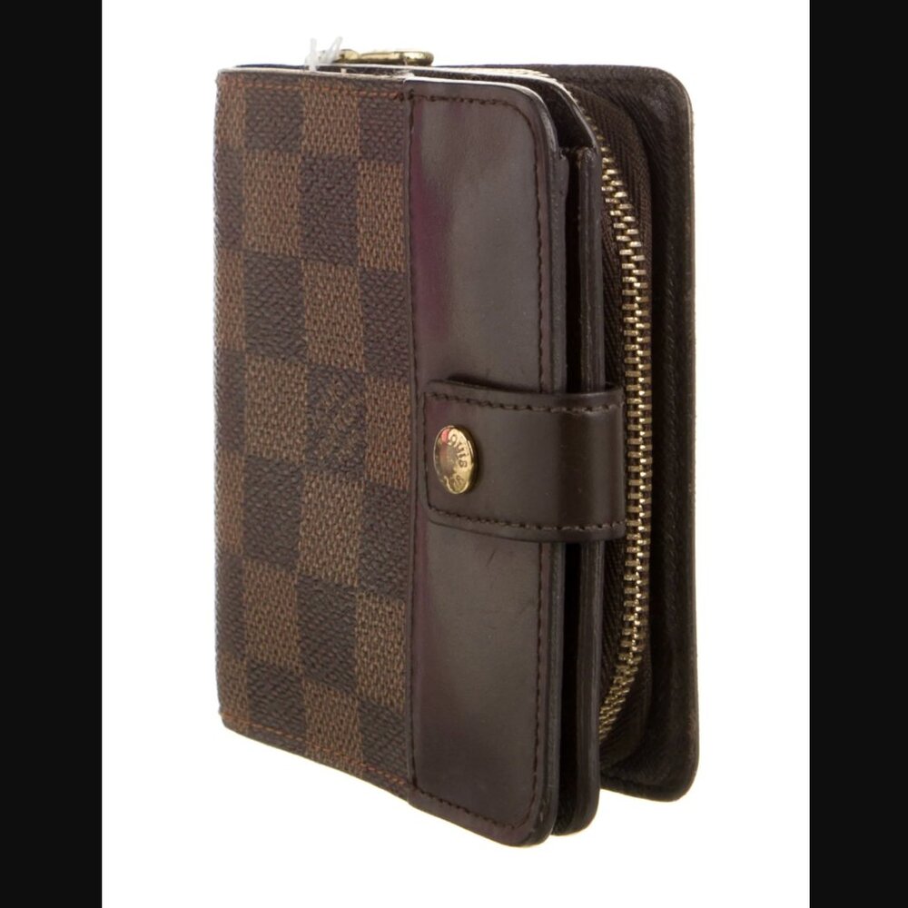 Louis Vuitton Damier Ebene Pattern Compact Zippé Wallet vintage - Picture 3 of 11